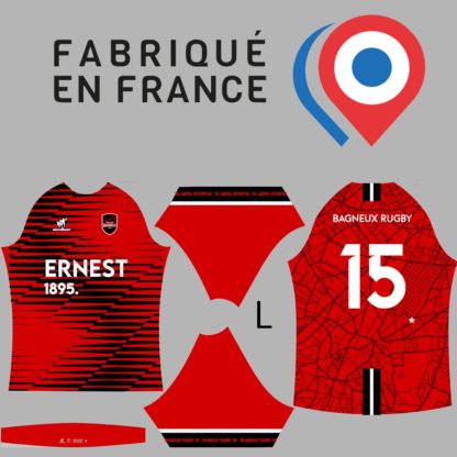 Maillot rugby sublimé Team MisteRugby - modèle REPLICA Tailles enfants