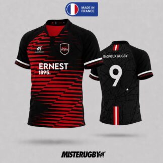 Maillot rugby sublimé Team MisteRugby - modèle Noir adultes