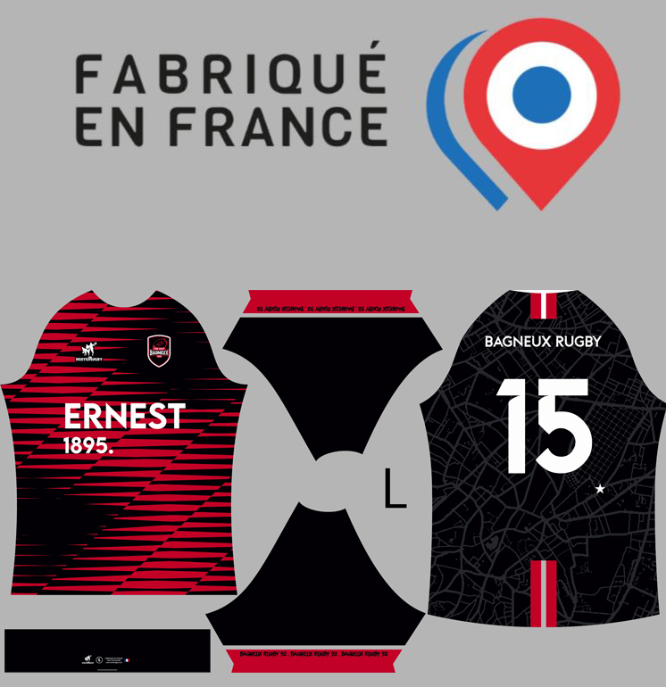 Maillot rugby sublimé Team MisteRugby - modèle Noir adultes