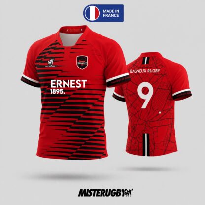 Maillot rugby sublimé Team MisteRugby - modèle ROUGE Tailles adultes