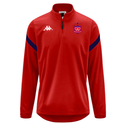 Haut training 1/4 zip Kappa rouge/marine Adulte - modèle DOLVOLE