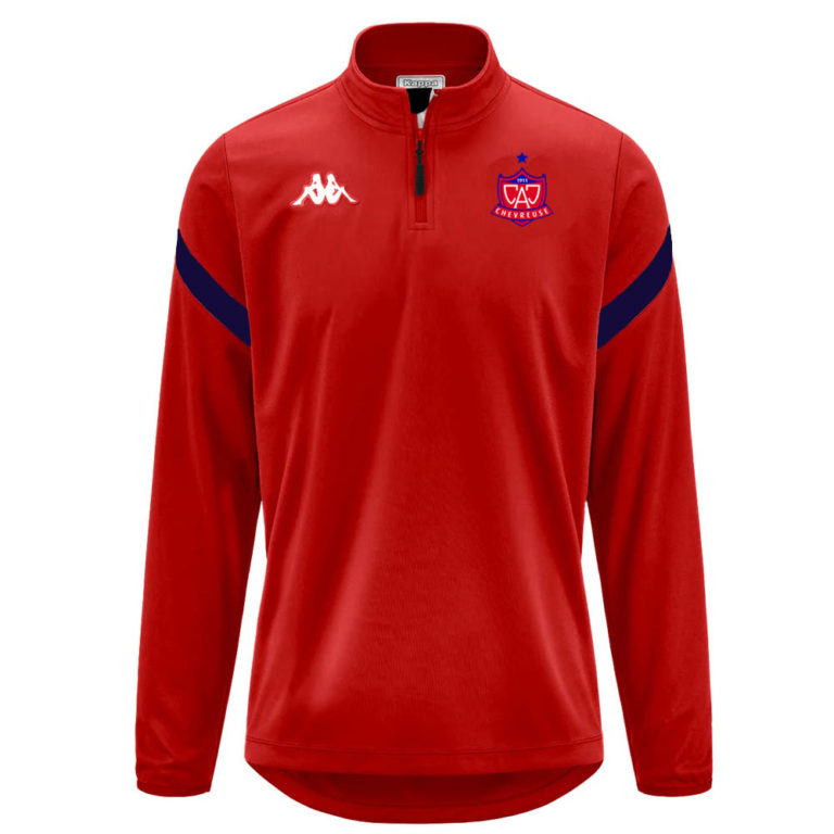 Haut training 1/4 zip Kappa rouge/marine Adulte - modèle DOLVOLE
