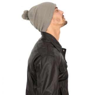 Bonnet tricoté Marine - modèle POMPOM