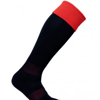 Chaussettes bicolore Noir Rouge - modèle RUGBY