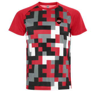 Tee shirt polyester Homme Rouge - modèle PIXEL 2