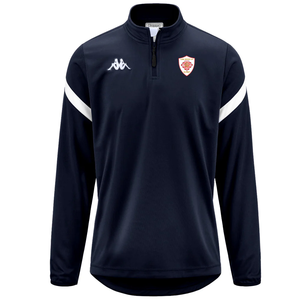 Haut training 1/4 zip Kappa Marine/Blanc Adulte - modèle DOLVOLE