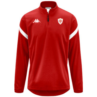 Haut training 1/4 zip Kappa Rouge/Blanc Adulte - modèle DOLVOLE
