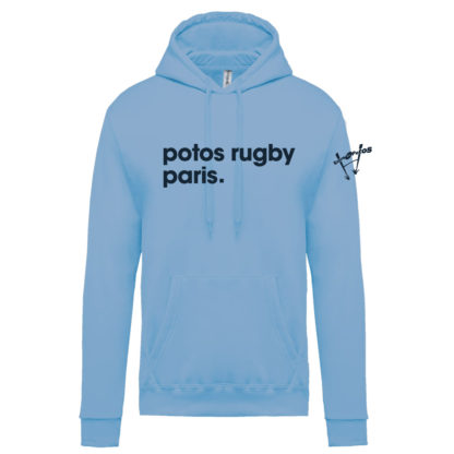 Sweat capuche coton Homme bleu ciel - modèle KANG