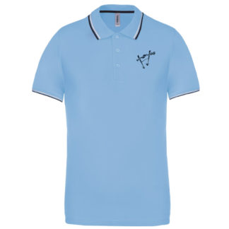 Polo coton maille piqué Ciel Homme - modèle LISERET
