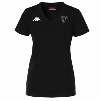 Tee shirt coton Kappa Femme Noir - modèle BRIZZA