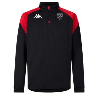 Haut training Kappa 1/4 zip Enfant Rouge Noir – modèle LOVATO