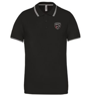 Polo coton piqué Homme Noir Gris - modèle LISERET