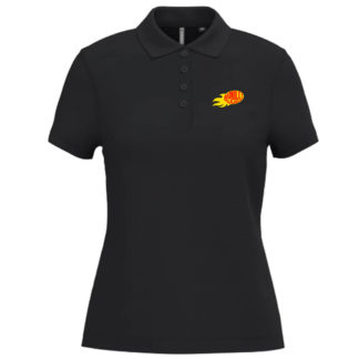 Polo coton piqué Femme Noir - modèle BIO