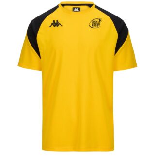 Tee shirt polyester Kappa Homme Jaune Noir - modèle LORETO
