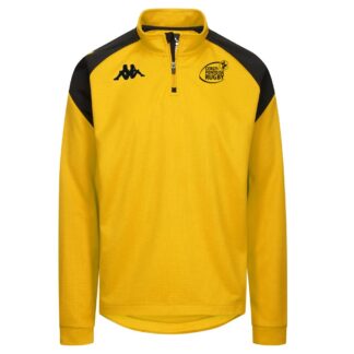Haut training Kappa 1/4 zip Enfant Jaune Noir – modèle LOVATO