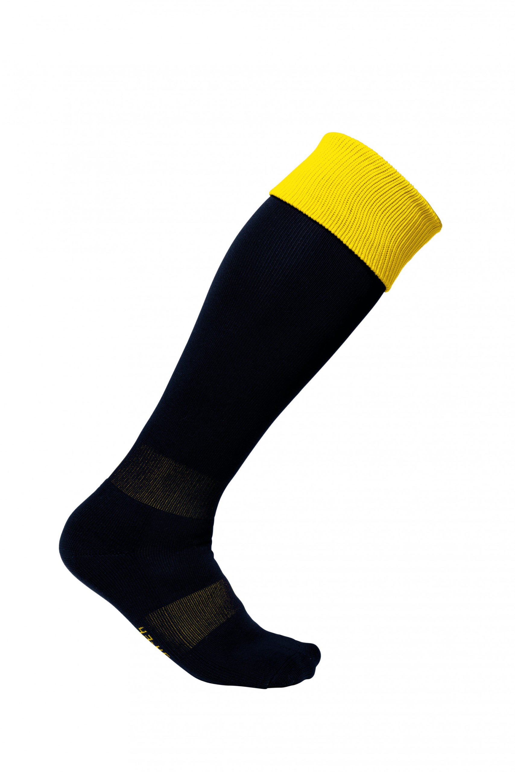 Chaussettes bicolore Noir Jaune - modèle RUGBY