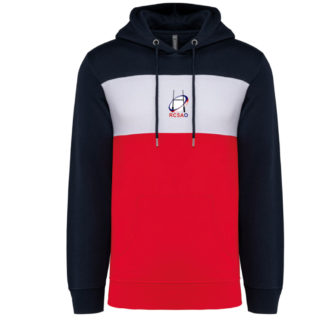 Sweat capuche coton Homme Marine Rouge – modèle TRICOLORE