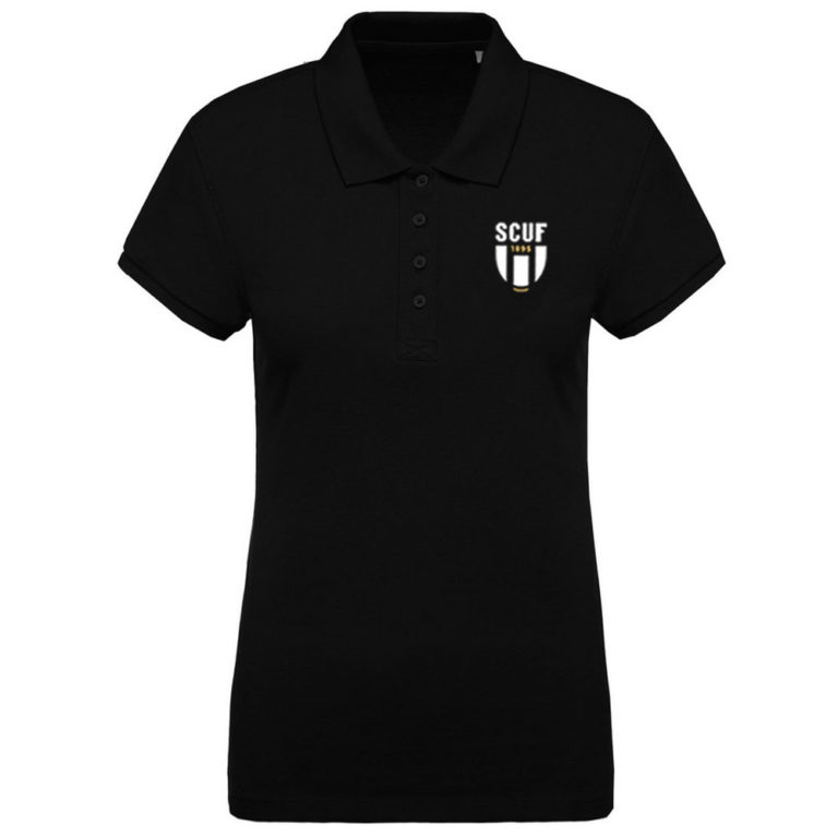 Polo coton piqué Femme Noir - modèle BIO