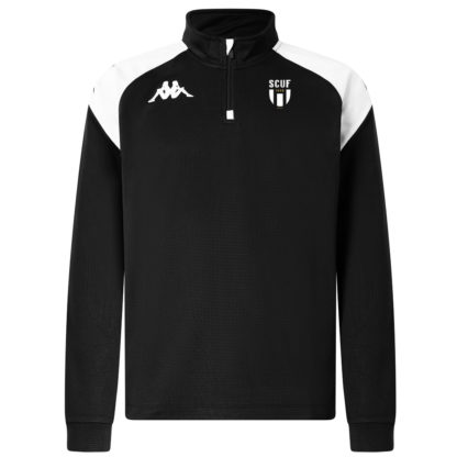 Haut training Kappa 1/4 zip Homme Noir – modèle LOVATO