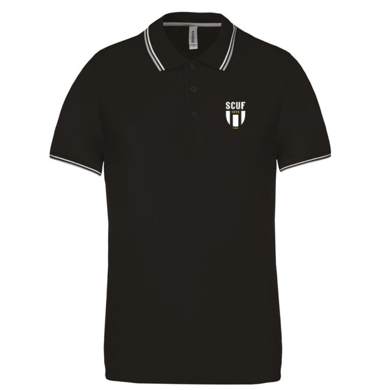 Polo coton piqué Homme Noir Gris - modèle LISERET