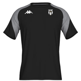 Tee shirt coton Kappa Enfant Noir Gris - modèle LACCIO