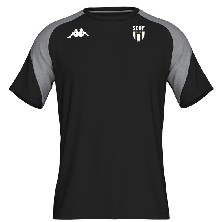 Tee shirt coton Kappa Enfant Noir Gris - modèle LACCIO