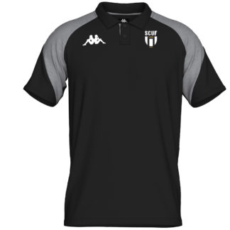 Polo coton Kappa Enfant Noir Gris – modèle LANETTO