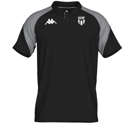 Polo coton Kappa Enfant Noir Gris – modèle LANETTO