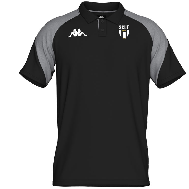 Polo coton Kappa Enfant Noir Gris – modèle LANETTO
