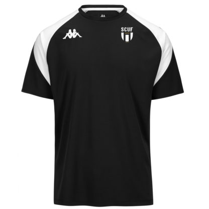 Tee shirt polyester Kappa Enfant Noir Blanc - modèle LORETO