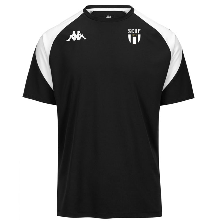 Tee shirt polyester Kappa Homme Noir Blanc - modèle LORETO