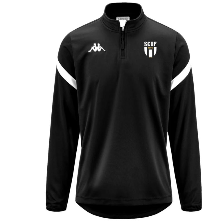 Haut training 1/4 zip Kappa noir/blanc Adulte - modèle DOLVOLE