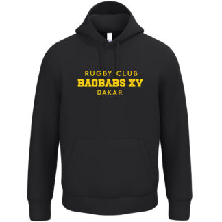 Sweat capuche Homme Noir - modèle BAOBABS