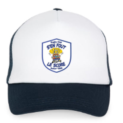 Casquette polyester Blanc Marine - modèle TRUCKER