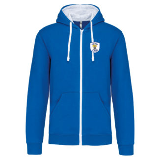Sweat capuche full zip Unisexe Royal - modèle FZ COTON