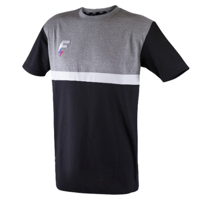 Tee coton Force XV noir-gris homme - modèle MEDIAN
