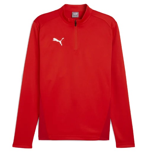 Veste Puma 1/4 zip rouge homme - modèle TEAMGOAL