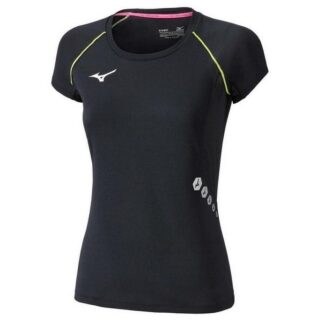 Tee shirt polyester Mizuno noir femme - modèle PREMIUM