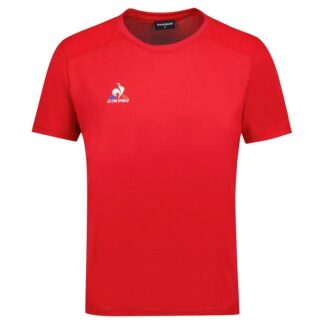 Tee shirt polyester Le Coq Sportif rouge homme - modèle TENNIS