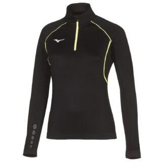 Veste 1/4 zip Mizuno noir femme - modèle WARMTOP