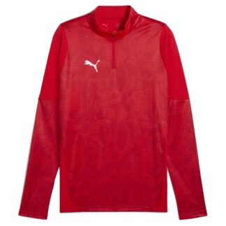 Maillot 1/4 zip Puma ML rouge homme - modèle