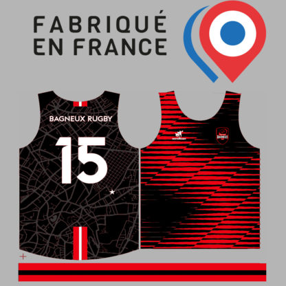 Débardeur basket sublimé MisteRugby – modèle Noir