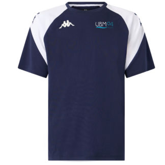 Tee shirt polyester Kappa Homme Marine Blanc - modèle LORETO