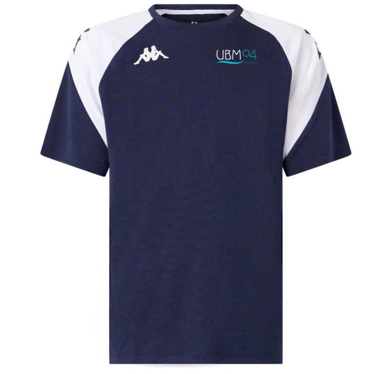 Tee shirt polyester Kappa Enfant Marine Blanc - modèle LORETO