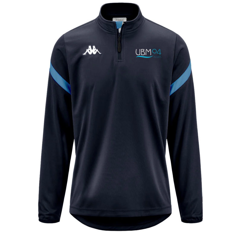 Haut training 1/4 zip Kappa Marine/atoll Adulte - modèle DOLVOLE