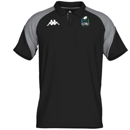 Polo coton Kappa Enfant Noir Gris – modèle LANETTO