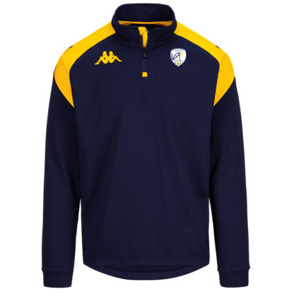 Haut training Kappa 1/4 zip Homme Jaune Marine – modèle LOVATO