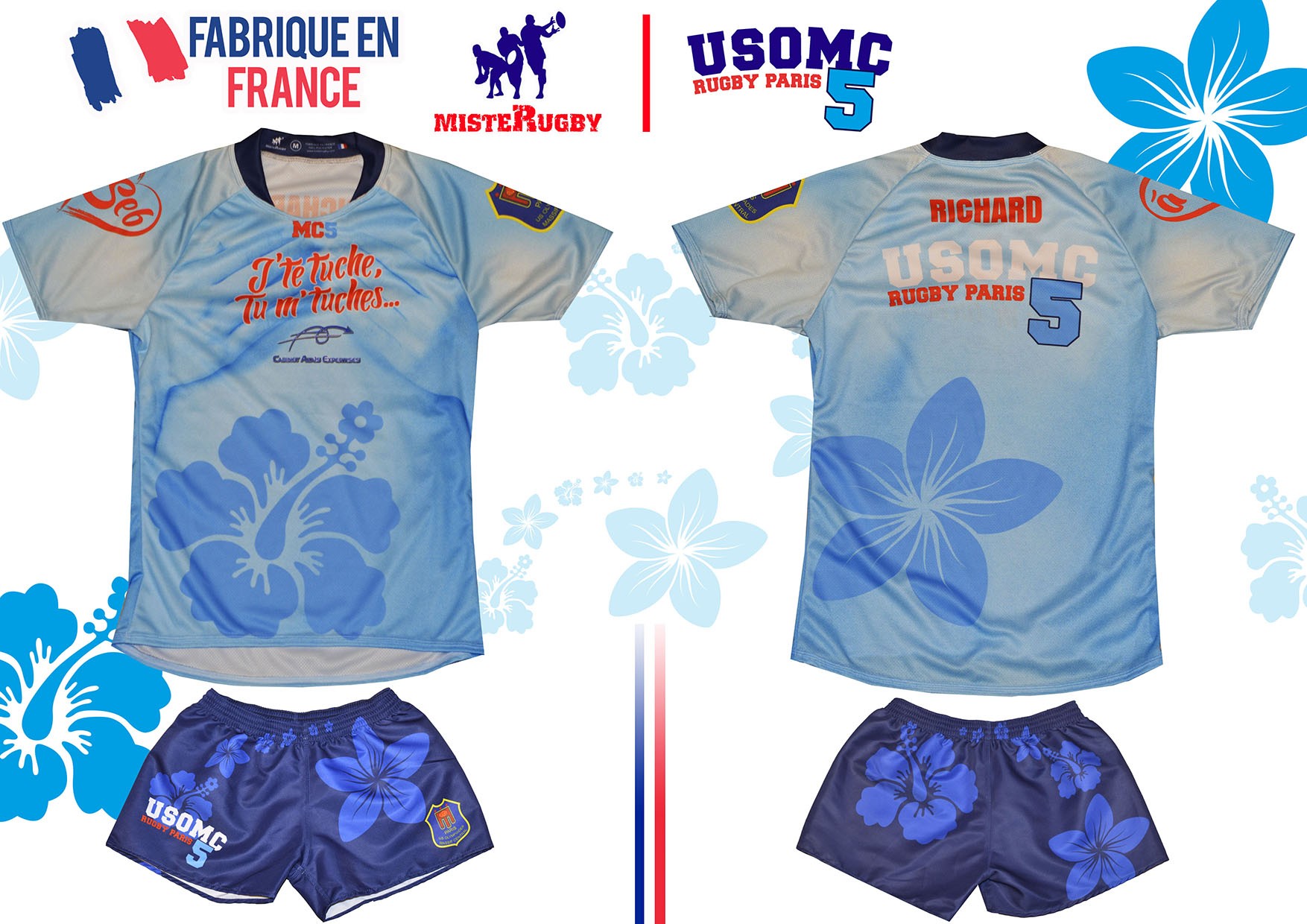 Maillot rugby Gilbert - modèle sublimé INITIAL 100 % personnalisable -  Clubs MisteRugby