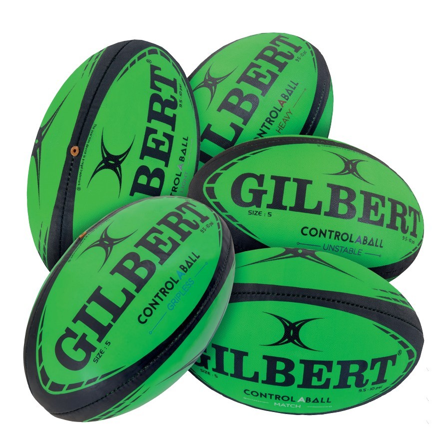 Ballons rugby Gilbert Lot de 5 - modèle CONTROL - Clubs MisteRugby